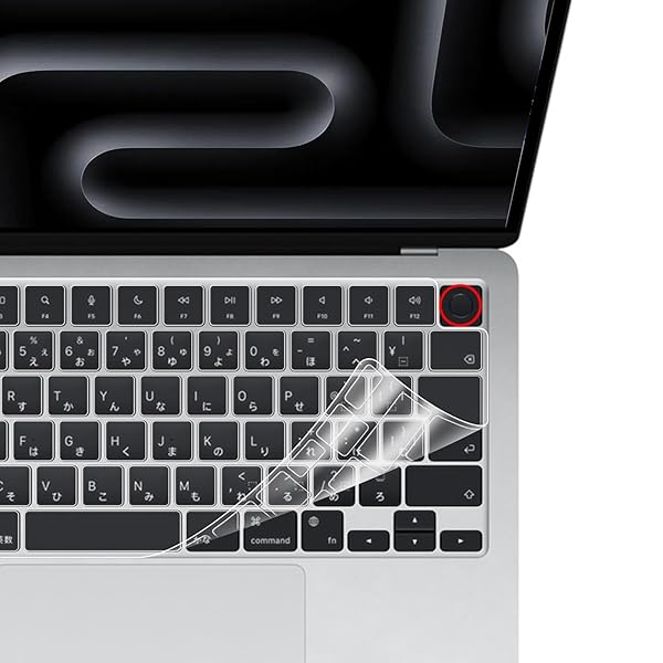 【M5/M4/M3/M2 チップモデル】MacBook Pro 14/ 16(2025-2021)/ Air 13/15(2025)/ Air 15/ Air 13.6用 キーボードカバー 日本語JIS配列 透明 防塵 A3434/A3240/A32