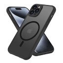 iPhone 15 Pro 用 ケース MagSafe対応 米軍MIL規格 磁気スマホケース iphone 15プロ マット感 半透明 衝撃吸収 アイフォン15Pro 指紋防止 ワイアレス充電 PinLiSheng(ブラック, iPhone 15 P