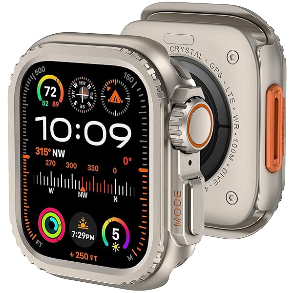 Puptoya for アップルウォッチ メタル カバー 45mm 対応 Apple Watch Series 9 8 7 あっぷるうぉっち ウルトラ風 カバー 全面保護 耐衝撃 合金 金属製 ステンレス メタル iWatch 一体型ケース 45 m