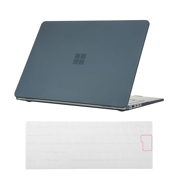 2024年発売のSurface Laptop 15インチ（第7世代、モデル：2037）対応 ハード ケース 保護カバー 軽量 耐久 傷防止 - マットブラック + 日本語配列キーボードカバー付き