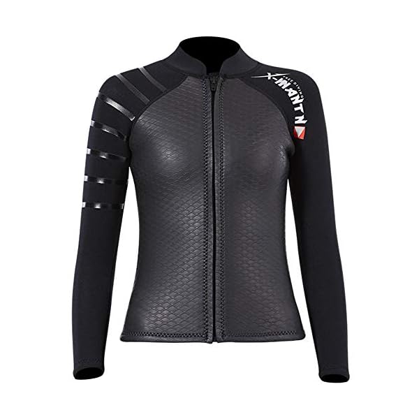 MORGEN SKY ウェットスーツ ダイビングジャケット 3mmスキン素材 長袖 フロントジッパー 四季通用 保温..