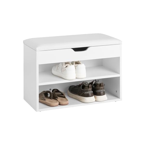 SoBuy 玄関ベンチ シューズラック 下駄箱 靴箱 幅60*奥行30*高さ44cm 小物収納 シューズボックス 収納..