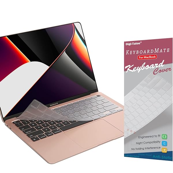 【US英語配列】 旧型 MacBook Air 13.3 用 キーボードカバー 対応A2337/A2179 (M1チップ 搭載 モデル) キーボード保護 フィルム 防水防塵カバー 超薄 高い透明感