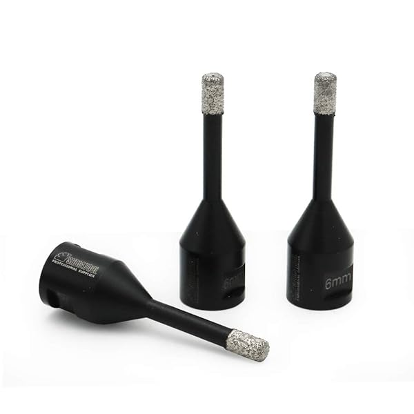 SHDIATOOL ダイヤモンドドリル 3pcs 6mm,硬質磁器タイル・石材タイル穴あけ用,M10 軸径,壁タイル石器花..