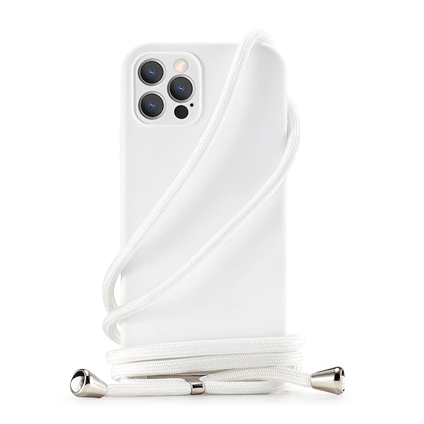 Handodo Apple iPhone 12Pro 用 ケース iPhone 12Pro カバー ネック ショルダー ストラップ付き スマホ シリコン カバー 紐付き 斜めがけ 織りストラップ付き 調節可能なショルダー クロスボディ ネックレス 保