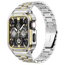 MioHHR ステンレススティール製バンド、ケース互換性 Apple Watch Bands 46mm,金属製保護バンパーカバー付き頑丈なストラップ iWatc...