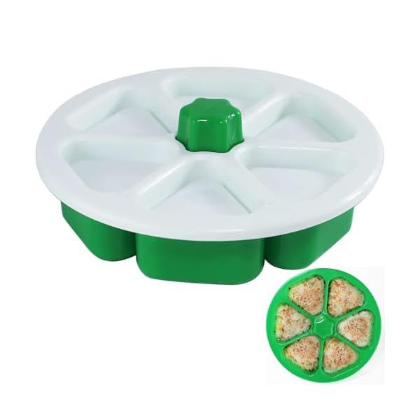 KALOLINNA おにぎり型 6穴 三角寿司型キット 反粘着性 おにぎり達人 押し型 簡単便利 おにぎり達人 飲食店 業務用 キッチン用品 (グリーン)(3)