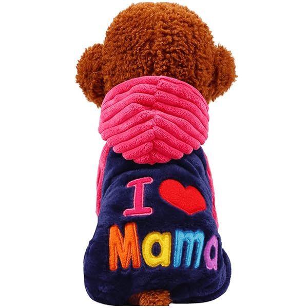楽天ピオマーケットGUGULUZA ペット服 人気 犬洋服Tシャツ ワンちゃん スポーツ服 秋冬衣装 柔らかい 暖かい フ アウトドア防寒 小型犬 中型犬コート お散歩お出かけ犬服 （mama-ピンク, L）