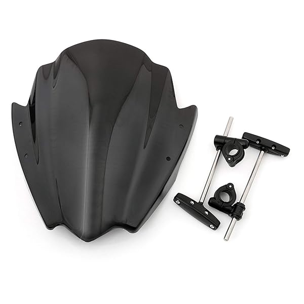 ONGMEIL 汎用 バイク スクリーン ウインドシールド パネル Φ22mm＆Φ25mm ハンドルバー 汎用 ブラック (..