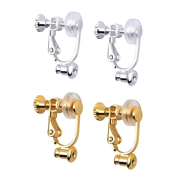 wumio イヤリングコンバーター 2色セット(4個) シルバー ゴールド ネジ式 ピアスをイヤリングに変える..