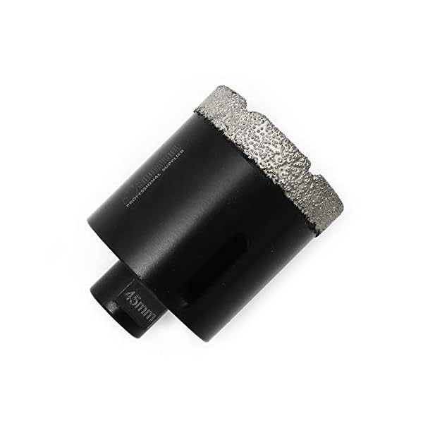 SHDIATOOL ダイヤモンドドリル 45mm,硬質磁器タイル・石材タイル穴あけ用,M10 軸径,壁タイル石器花崗岩..