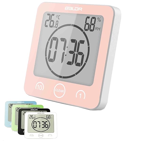 Aiyoupin 防水 時計 お 風呂 用 デジタル 温湿度計 LCD大画面 シャワー 湿度計 デジタル 液晶 風呂 吸..