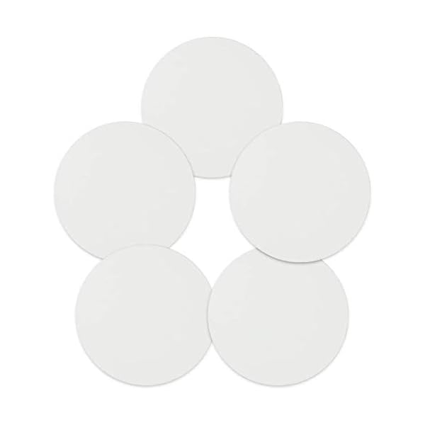 楽Meister 張りキャンバス 5枚セット 円 丸型 綿100％ アクリル 水彩 油絵 絵画ボード (直径20cm)