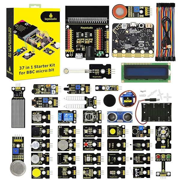 KEYESTUDIO 37センサースターターキット Micro:bit V2付き、10代から大人まで簡単に学べるmicrobitコーディング