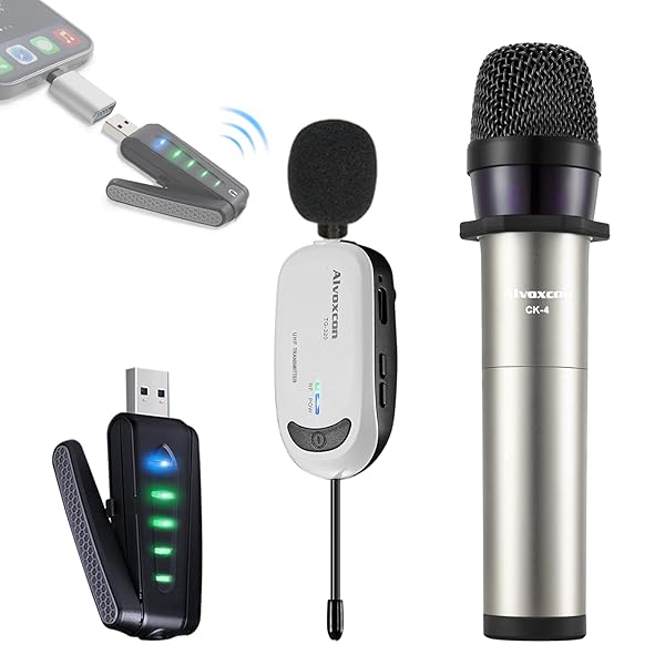 楽天ピオマーケットワイヤレスマイク USB受信機付き Alvoxcon ピンマイク＆ハンドマイクセット 2人用 低遅延 ZOOM会議/オンライン授業/スピーカー/PC/iPhone/Android対応 日本語説明書付 UM322Pro