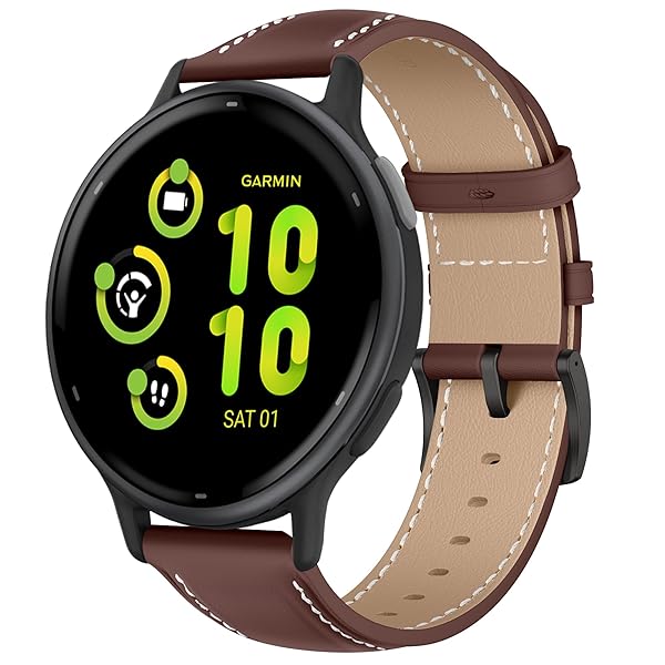 [LanQii] レザーバンド 20mm Garmin Vivoactive 6 / Vivoactive 5/ Forerunner 165 /165 Music /245/645/Garmin vivomove Trend/Sport 対応 バン