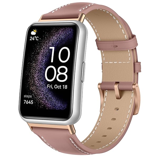 [LanQii] レザーバンド Huawei Watch Fit/Watch Fit New/Watch Fit Elegant/Watch Fit SE 対応 バンド PUレザー素材 ベルト ソフト 柔軟性 ビジネス風 交換ベルト レディース&メン