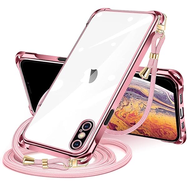 iPhone XS Max 用 ケース クリア ショルダー iphone xs max 用 スマホケース アイフォンXSMax カバー 肩掛け 斜めかけ 縄掛けケース 透明 TPU 薄型 軽量 耐衝撃 紐付き 斜めがけ 織りストラップ付き ネックスト
