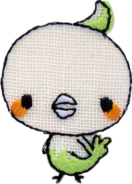 手書きちっくなワッペン（コトリ）入園・入学準備にもアイロン接着タイプ