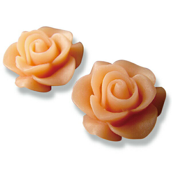 ハンドメイドデコ・アクセサリーにぴったり♪ 繊細なカットが美しいフラワーカボション☆ ツヤなしマット仕上げ。裏面はフラットです。 内容量：2個入 サイズ（約）：幅22mm　厚み10mm ※穴なしタイプです。接着剤などで貼りつけてご使用ください。※モニターの発色の具合により、実物と多少色が違う場合が御座いますがご了承ください。 ※穴なしタイプです。接着剤などで貼りつけてご使用ください。