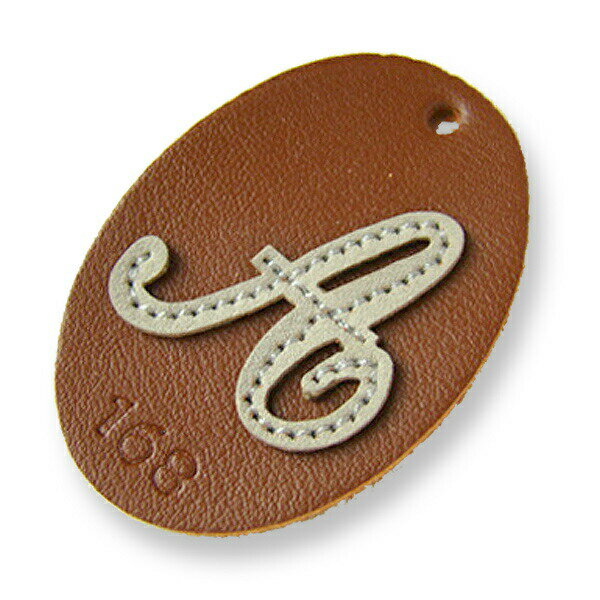 【レザーチャーム】　イニシャル[A]　丸カン付き　イニシャルをアップリケデコ　ハンドメイド材料　ア..