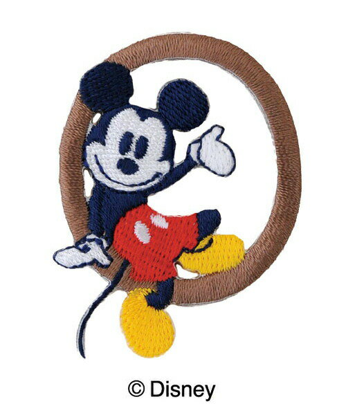 【DISNEY】ディズニーキャラクターミッキーマウスアルファベットワッペン「O」