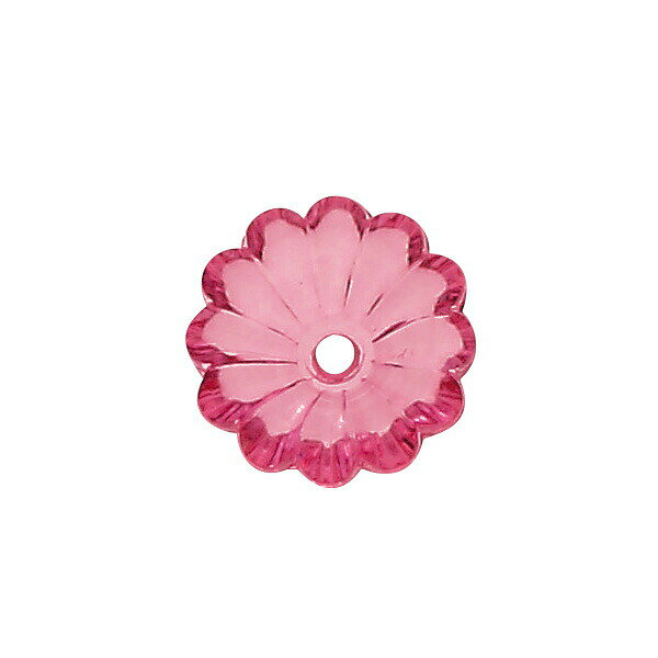 【アクリルビーズ】花型　ピンク