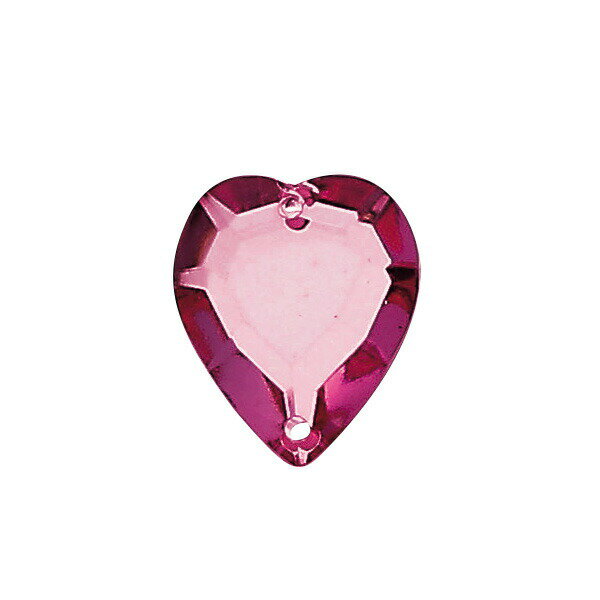 【アクリルビーズ】　ハート型　ピンク