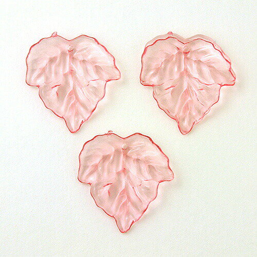 【フラワーパーツ】 アクリル 葉っぱ ピンクハンドメイド材料 アクセサリーパーツハンドメイドクラフト 手作り素材