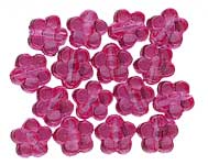 【ミニフラワー横穴　ビーズ】濃ピンク