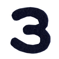 【もじシール】　紺数字　3