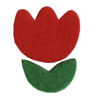 【もじシール】　赤　チューリップ