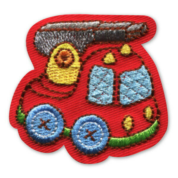 【ワッペン】働く車　ワッペン消防車アイロン接着タイプ