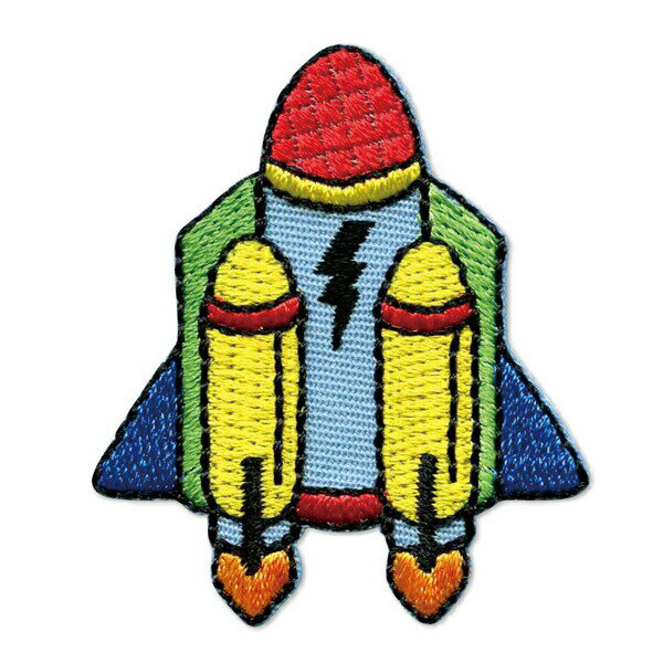【刺しゅうワッペン】ロケット2　ワッペンアイロン接着タイプ