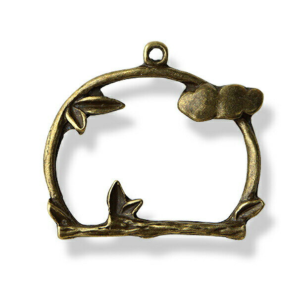 【モチーフ＆チャーム】　木のドーム・アンティークブロンズデコ　ハンドメイド材料　アクセサリーパー..