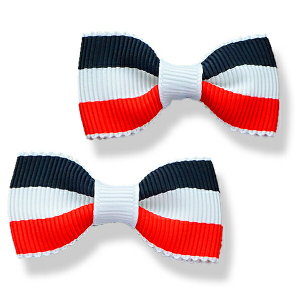 【リボンパーツ】　リボン・大・トリコロール2デコ　ハンドメイド材料　アクセサリーパーツ　ハンドメ..