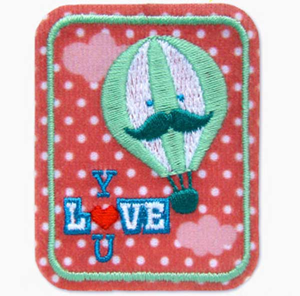 RETROバルーン気球　アイロン接着ワッペン大人かわいい♪ロマンティックなアップリケ