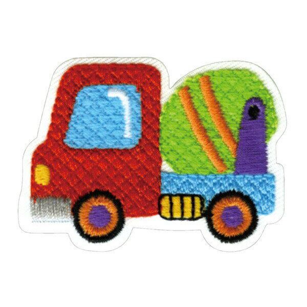 【ワッペン】ミキサー車　ワッペンアイロン接着タイプ