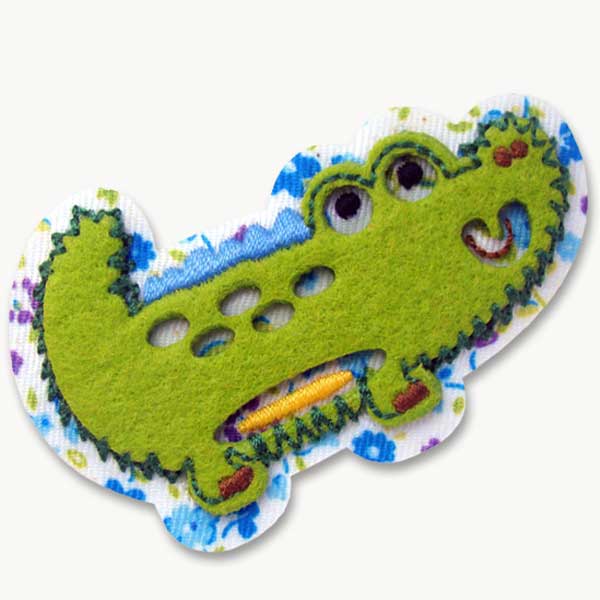 ワッペン（APPLIQUE／ワニ）アイロン接着OK★かわいいアップリケで入園入学準備