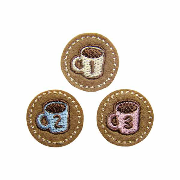 カップ ワッペン　3個付き アイロン接着
