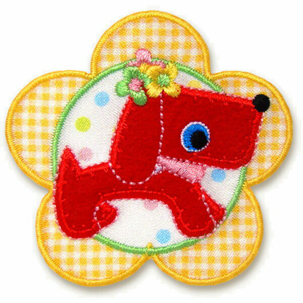ワッペン【レトロちっくわんこ】入園・入学準備＊