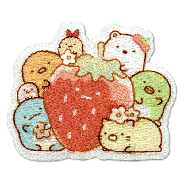 【Sumikko gurashi】すみっコぐらし ワッペン いちごアイロン・シール両用タイプ【在庫限りで終了】