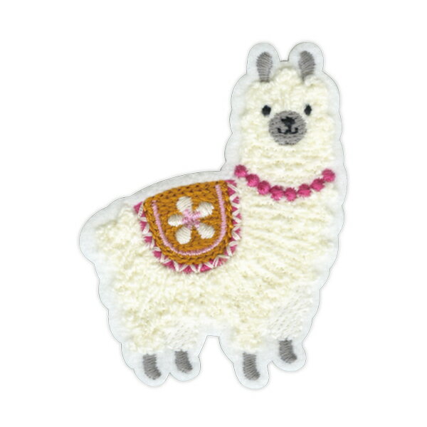 オリジナル ワッペン【アルパカ】シールアイロン両用タイプ入園・入学準備にも