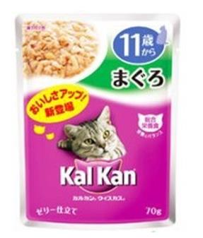 【限定特価！(賞味期限2018年10月15日まで）】カルカンパウチ11歳からまぐろ 70g