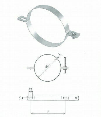 2点式吊りバンド　φ100　【スパイラルダクト用】【別送品】