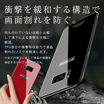 Galaxy S8 ケースS8 SC-02J SCV36 背面9Hガラスケーススマホ ケース スマホ カバー ギャラクシーS8 ギャラクシー Android アンドロイド クリスタルケース アンドロイドケース かっこいい おしゃれ 大人 Crystal ガラス スマホカバー シンプル ピンク ゴールド