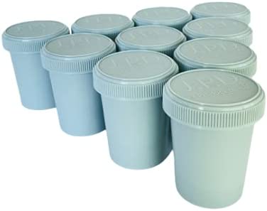 JPD 【 10個セット 】 120ml サンプルボトル プラスチック PP 半透明 広口 スクリューキャップ 目盛付き 液体 個体 粉末 JPD ( J Product Design ) 日本製 ( ペールブルー ) 送料無料