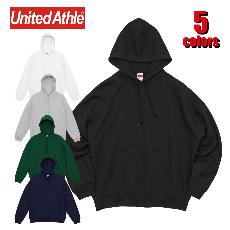 5204-01 10.0オンス ビッグシルエット スウェット プルオーバー パーカ（裏パイル） ユナイテッドアスレ United Athle ストリート カジュアル メンズ オーバーサイズをこれ一枚で完成させる、計算づくしのスウェット トレンドシルエットをさらりと着こなせる、パーカ好きも唸る一枚 長らくトレンドスタイルの決め手として活躍してきた、秋冬コーデのキーアイテムであるビッグシルエットのスウェット。裾まわりのシルエットが浮かないように絞り込んだ裾口や、ほどよい溜まり感のある袖など、シンプルながら見どころは満載。絶妙に計算された大きめサイジングはもちろんのこと、フードひものチップ加工など、ディテールにも工夫を凝らしました。さまざまなスタイルに寄りそう、ビッグシルエットアイテムのニュースタンダードです。5214-01をはじめとした、United Athle定番の「10.0オンス 裏パイル スウェット シリーズ」生地での展開。 5
