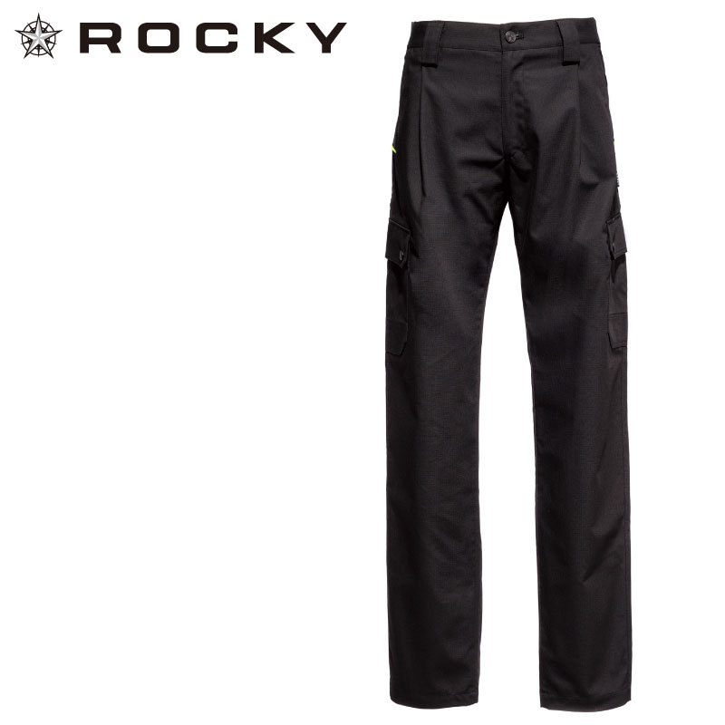 商品情報 商品説明 ベーシックなカーゴパンツにウエスト両サイドに4wayストレッチ素材を使用することで圧迫感を軽減。腰まわりにゆとりが出るワンタック、サイドにあるネオングリーンのシリコンパイピングがアクセントに。素材 混率ポリエステル65％、綿35％素材／特徴リップストップカーゴパンツ RP6605 rocky ロッキー ワークウェア 両サイドにストレッチ素材を配したカーゴパンツ/S~4Lサイズ 2