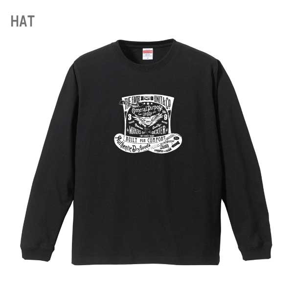 Rakuten - ハット タトゥー DEXTER 5.6オンス ロングスリーブ Tシャツ (両面プリント）長袖 1.6インチリブ 5011 メンズカジュアル モーターサイクル バイカー